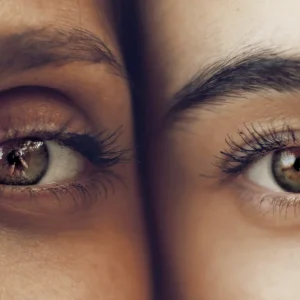 Photo of two women's eyes
