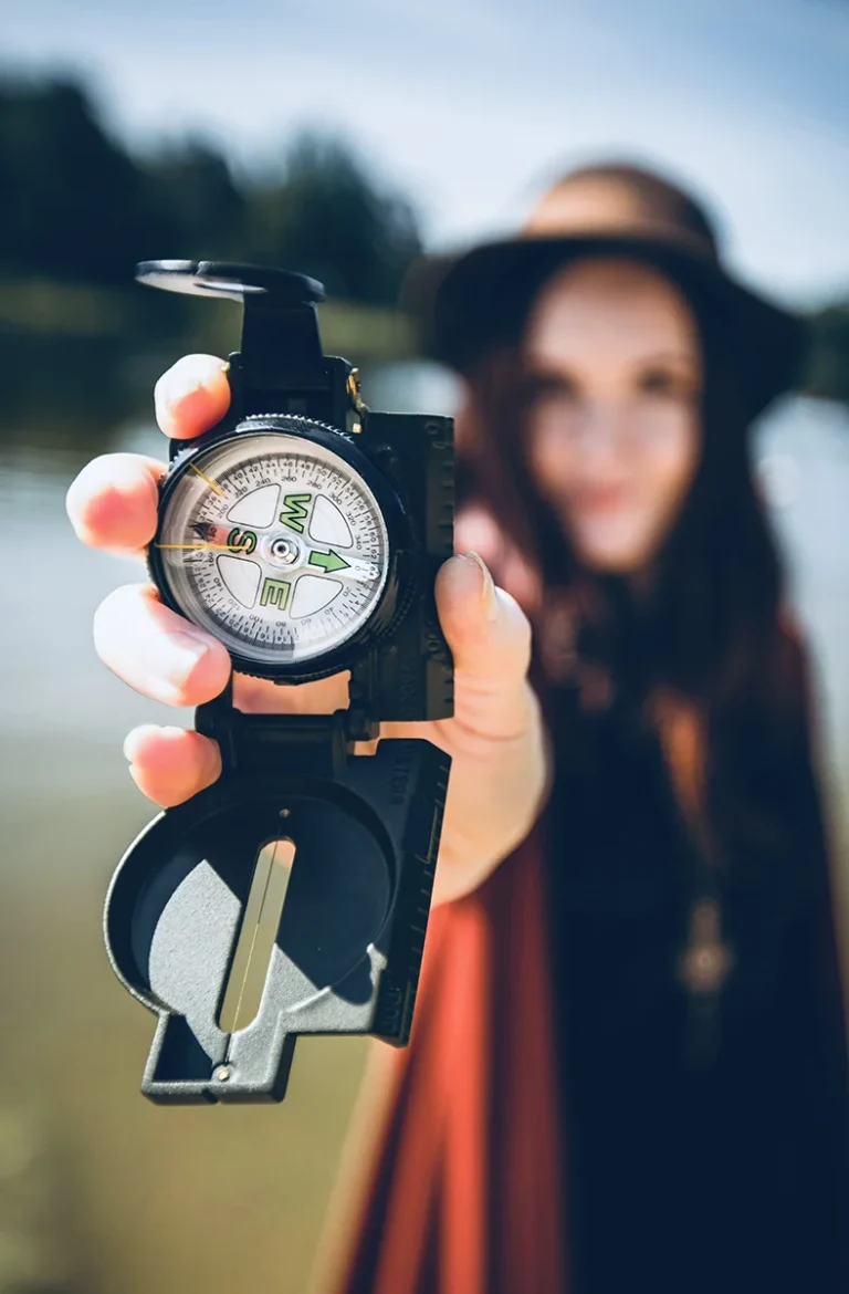 Woman with a compass