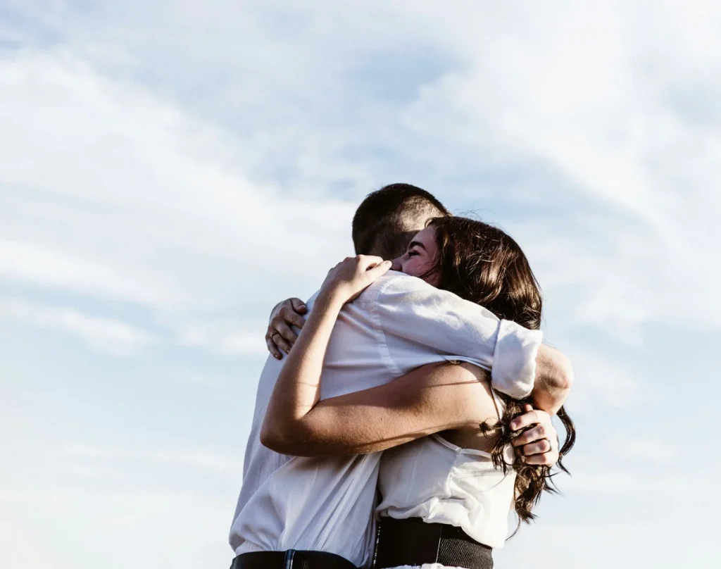 Photo of a couple embracing