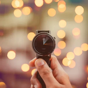 A clock moving in time