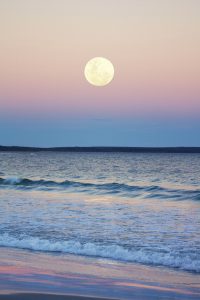 Full Moon over Australian beach.